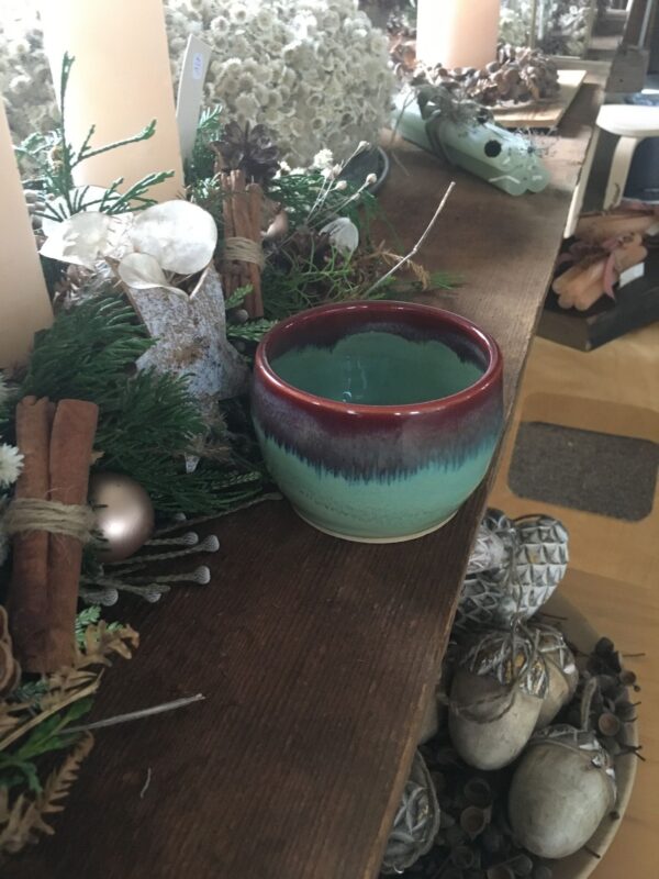 Small Bowl Firebrick Turquoise